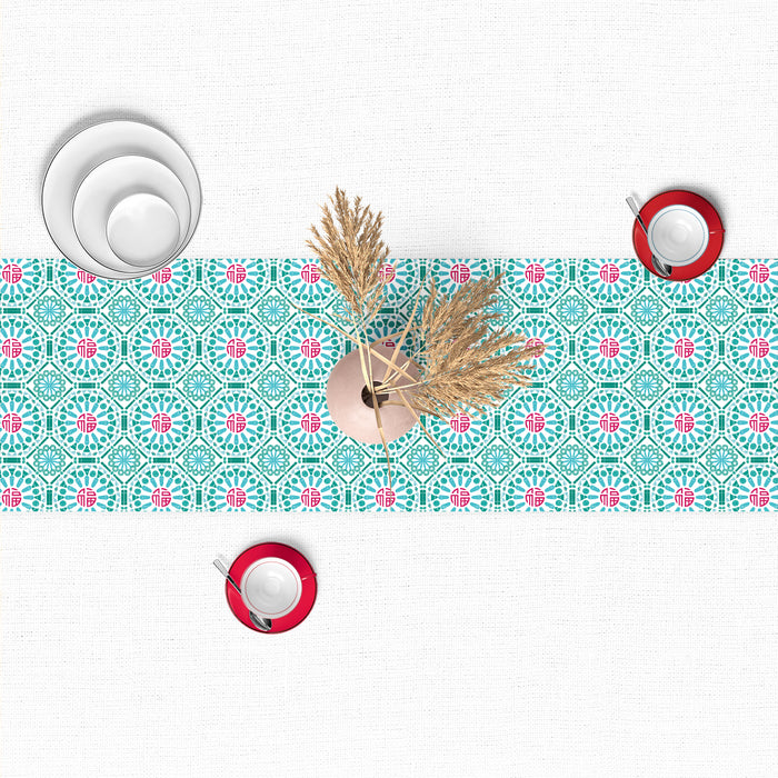 ‘福 ABUNDANCE – KUEH TILE’ Table Runner
