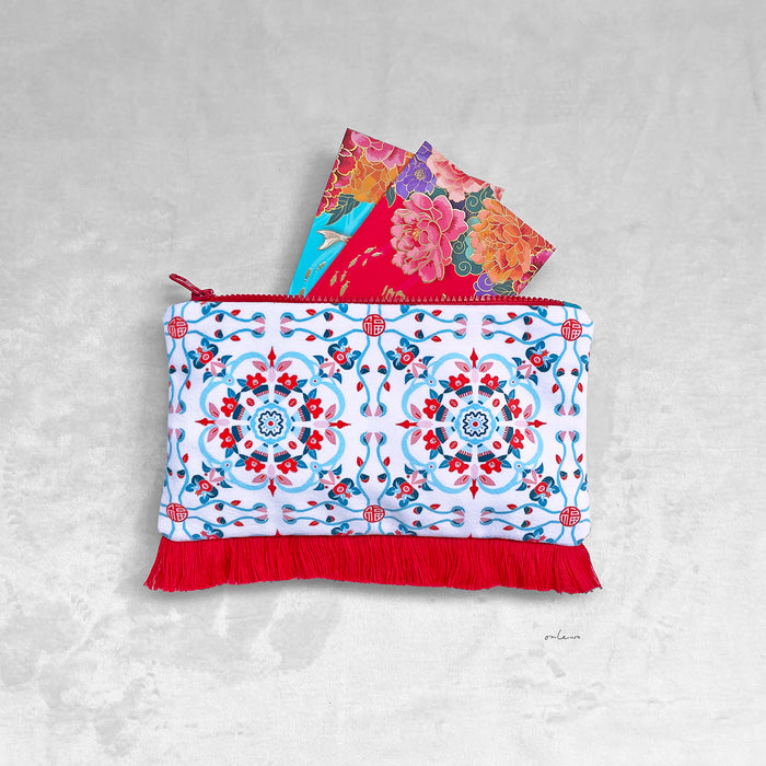 'SINGA-FLORE 福 PROSPERITY’ Red Packet Velvet Pouch