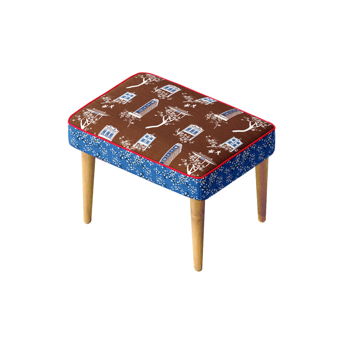 'CHINATOWN STREET ARCHITECTURE' Velvet Upholstery Fabric