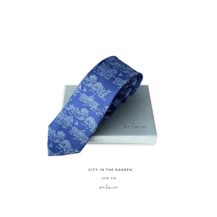 ‘CITY IN THE GARDEN’ Silk Tie