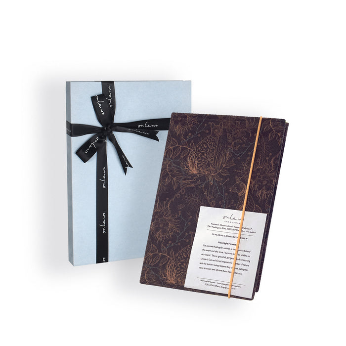 ‘MOONLIGHT FORESTERS’ Cotton Linen Notebook