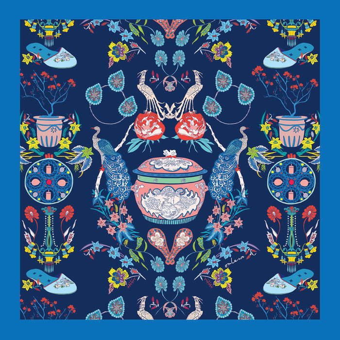 'PERANAKAN TILE & PERANAKAN STORY' Silk Tie & Pocket Square Gift Set (Pre-Order)
