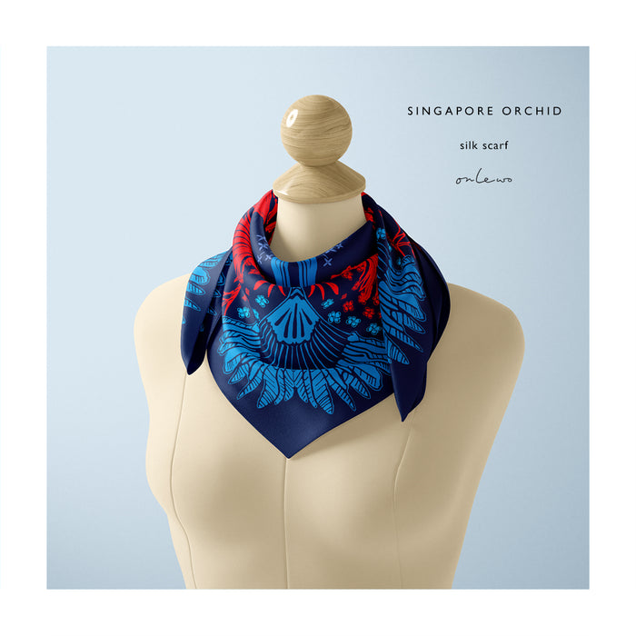 ‘SINGAPORE ORCHID’ Silk Scarf