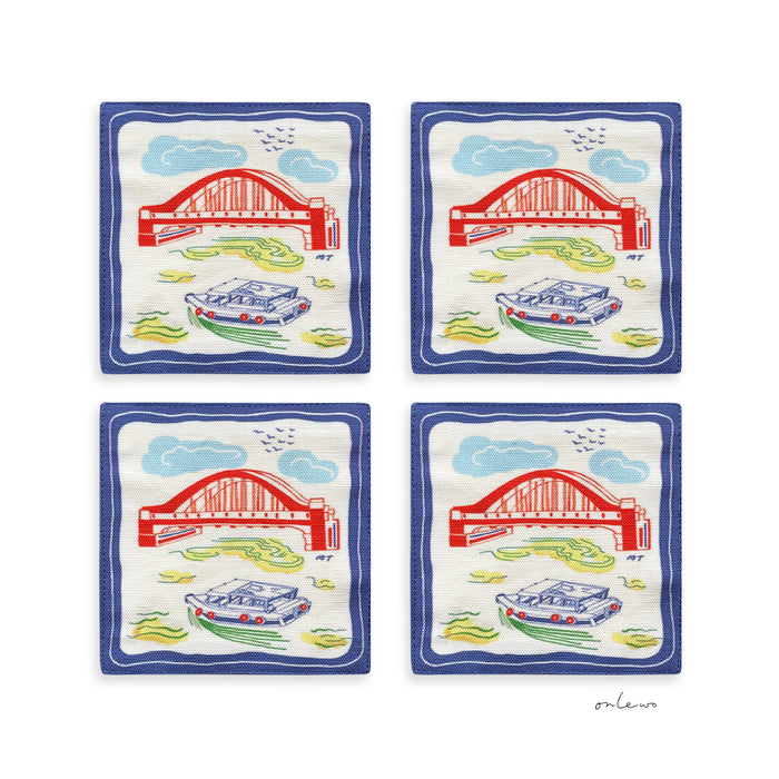 ‘RIVER THROUGH LION CITY’ Fabric Coasters