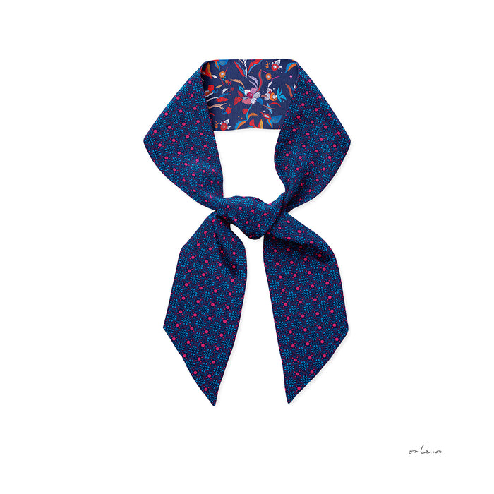 'ORCHID BATIK GARDEN & PERANAKAN TILES’ Slim Silk Scarf