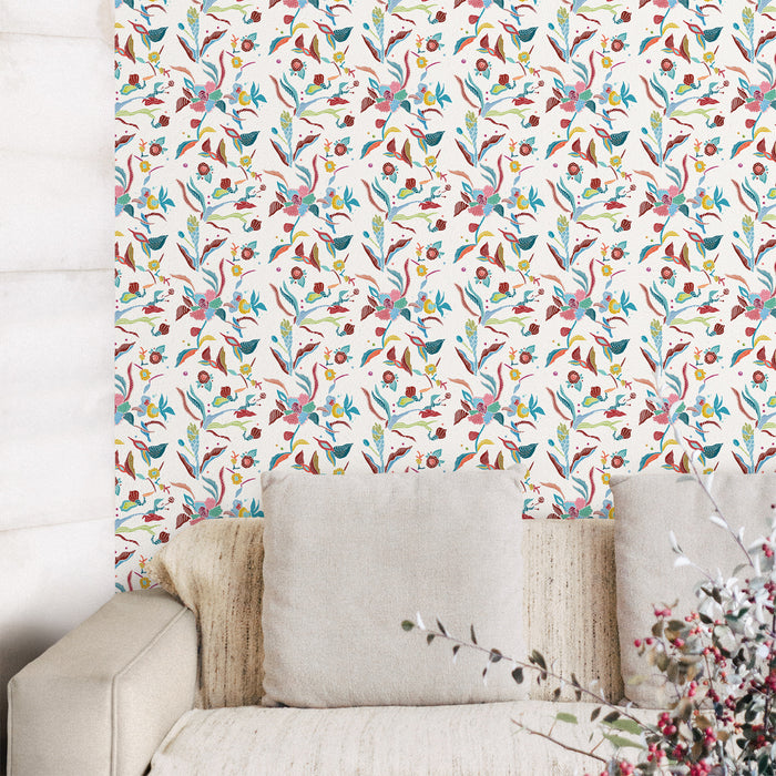 'ORCHID BATIK GARDEN' Wallpaper