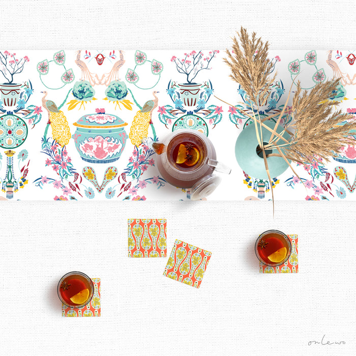 'PERANAKAN STORY' Table Runner & Coasters Set