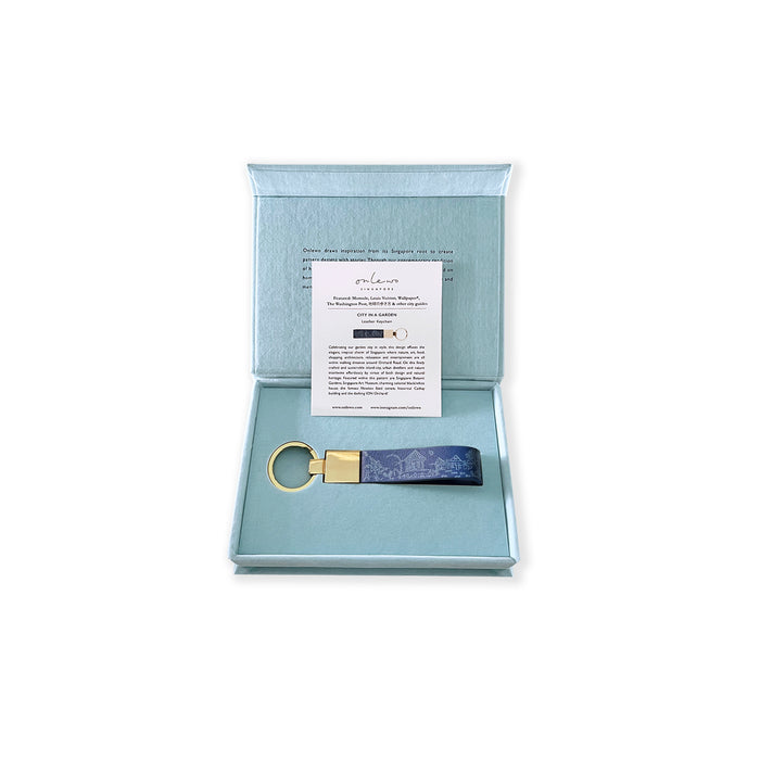 'CITY IN THE GARDEN’ Leather Keychain
