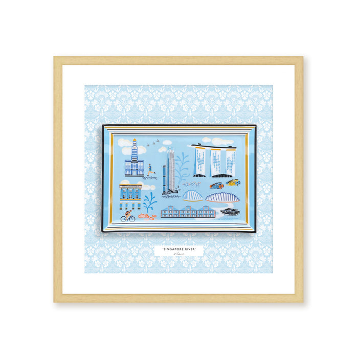 ‘SINGAPORE RIVER’ Framed Tray (with gift box)