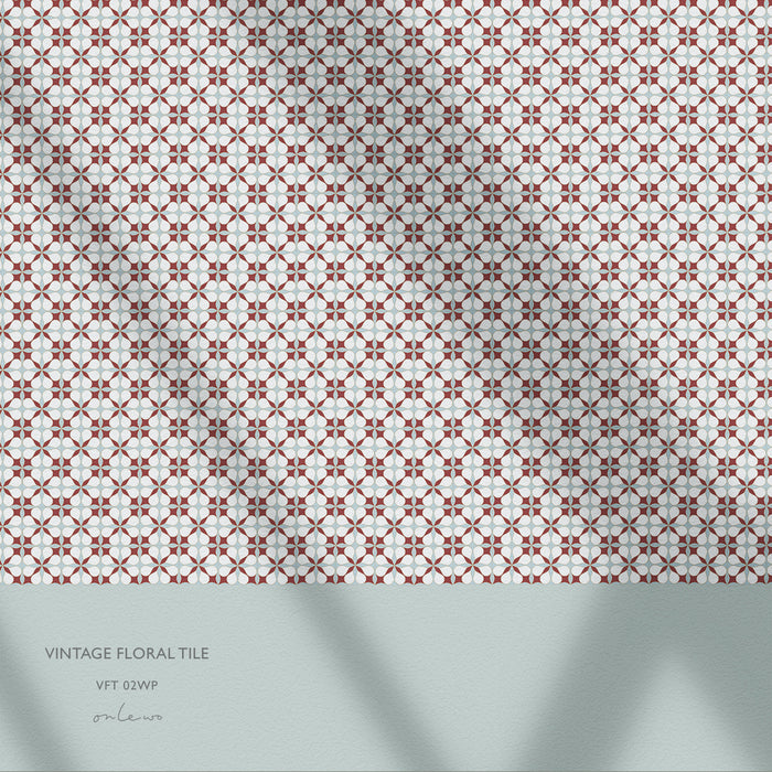 'VINTAGE FLORAL TILE' Wallpaper