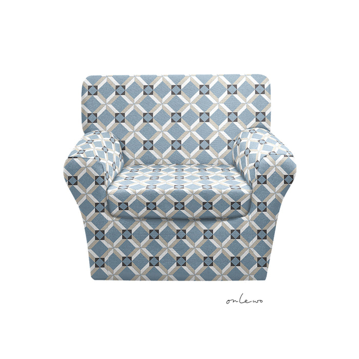 'VINTAGE STAR TILE' Velvet Upholstery Fabric