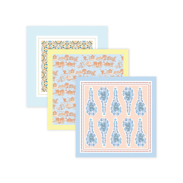 ‘SINGAPORE JOY’ Cotton Pocket Square (Set Of 3)