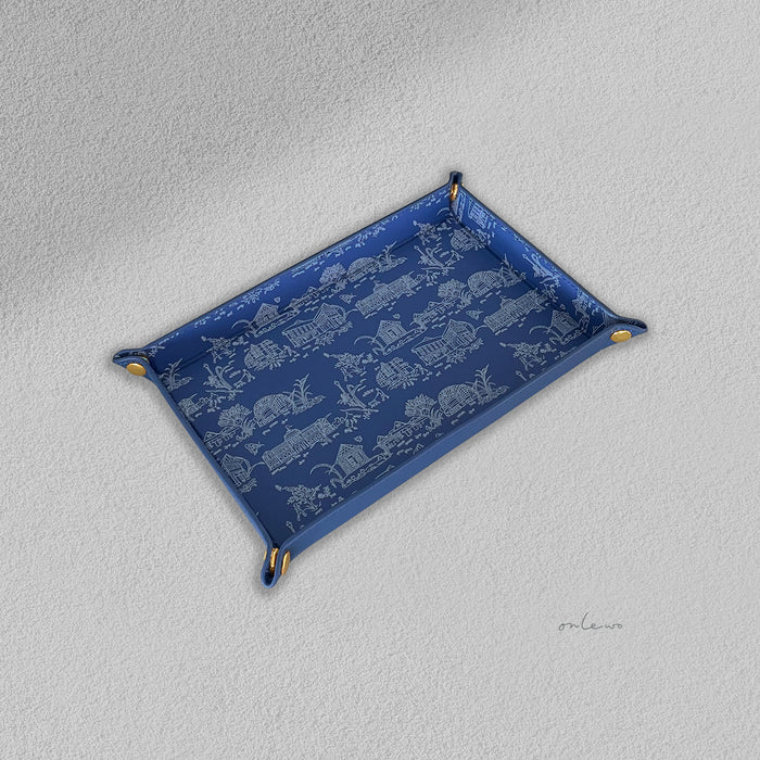 'CITY IN THE GARDEN' Leather Valet Tray