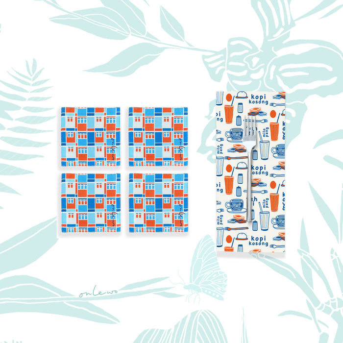 ‘SINGAPORE LIFE’ Coasters & Napkins Gift Set