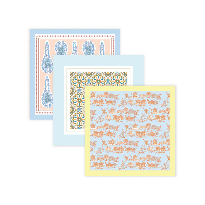 ‘SINGAPORE JOY’ Cotton Pocket Square (Set Of 3)