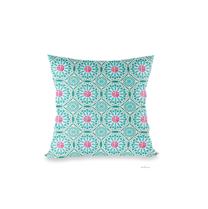 ‘福 ABUNDANCE – KUEH TILE’ Velvet Cushion Cover