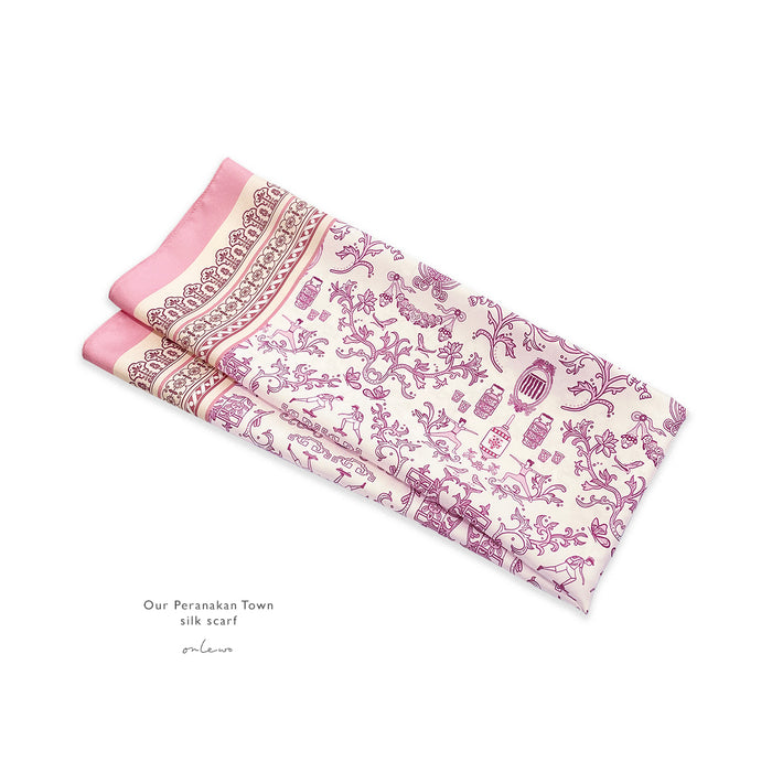 ‘OUR PERANAKAN TOWN’ Silk Scarf