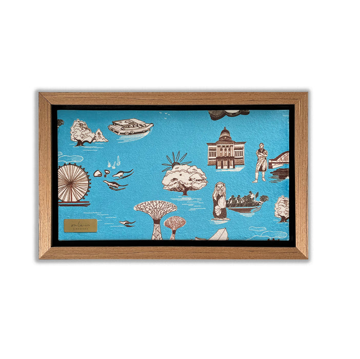 ‘DOWNTOWN’ Framed Velvet Art (with gift box)