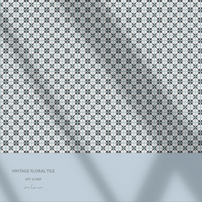 'VINTAGE FLORAL TILE' Wallpaper